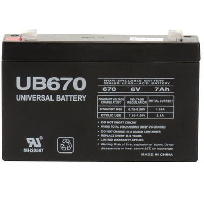 Universal Power Group UB670 7 Ah 6 V Lead Acid Battery