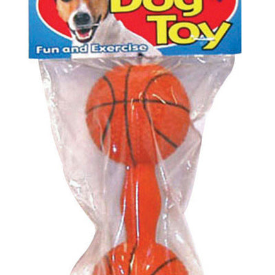 Boss Pet Digger's Orange Latex Basketball Dumb Bell Squeaky Dog Toy Large