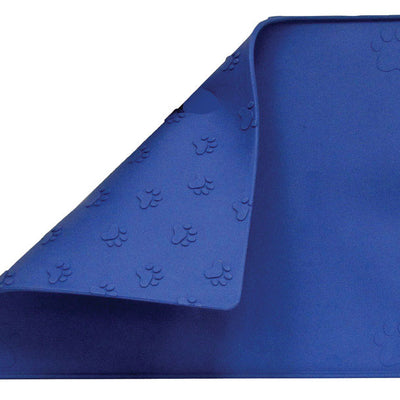 Prestige Prints Blue Plain Rubber Feeder Mat For All Pets