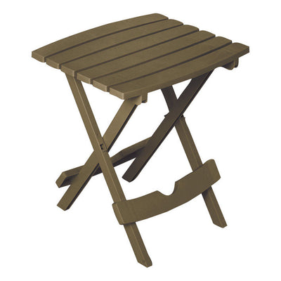 Adams Quik-Fold Earth Brown Rectangular Resin Folding Side Table