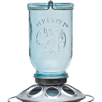 Perky-Pet Wild Bird 1 lb Glass/Steel Mason Jar Bird Feeder 8 ports