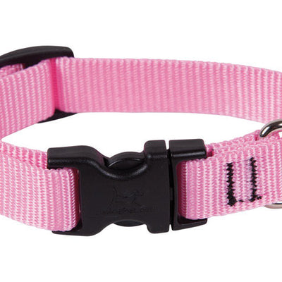 LupinePet Basic Solids Pink Pink Nylon Dog Adjustable Collar