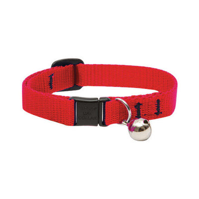 LupinePet Basic Solids Red Red Nylon Cat Collar