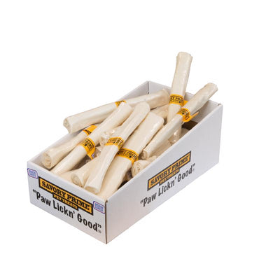 Savory Prime American Supreme Medium, Large All Ages Mini Rolls Beef Rawhide 9-10 in. L