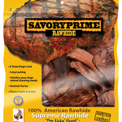 Savory Prime Beef Flavor All Size Dogs All Ages Rawhide Chips Beef Rawhide 6 in. L