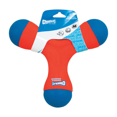Chuckit! Blue/Orange Rubber Tri Bumper Tug Toy Medium