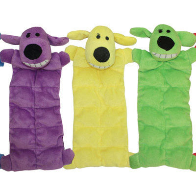 Multipet Assorted Plush Squeaker Mat Dog Toy Small