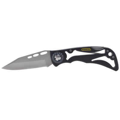 Stanley Skeleton Frame 7-1/4 in. Folding Pocket Knife Black/Gray