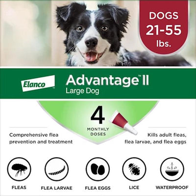 Elanco Advantage II Liquid Dog Flea Drops Imidacloprid/Pyriproxyfen 4 pk