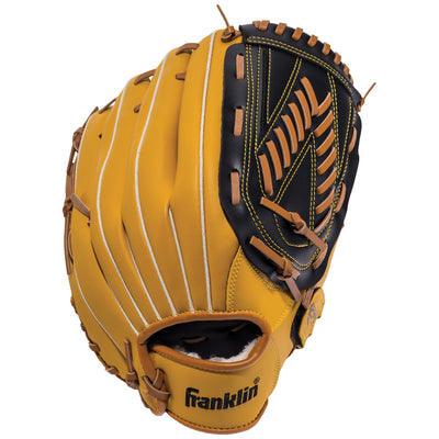 Franklin Black/Tan Synthetic Leather Right-handed Baseball Glove 13 in.