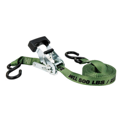 Keeper 1 in. W X 12 ft. L Green Ratchet Tie Down Strap 500 lb