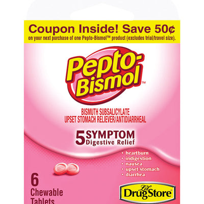 Pepto Bismol Lil Drugstore Upset Stomach Reliever 6 ct 6 pk