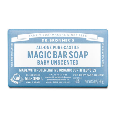 Dr. Bronner's Organic Unscented Scent Pure-Castile Baby Bar Soap 5 oz