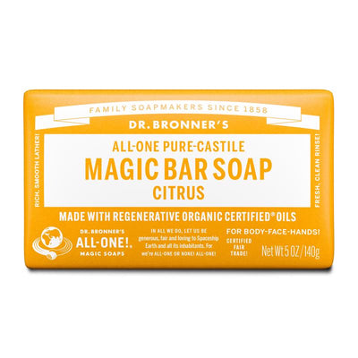Dr. Bronner's Organic Orange Citrus Scent Pure-Castile Bar Soap 5 oz