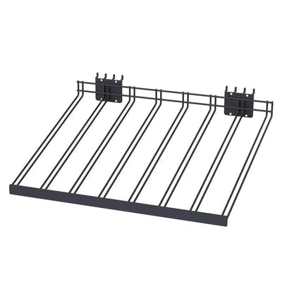 3 in. H X 22 in. W X 18 in. D Black Metal Sprinkler Head Shelf Pegboard Display