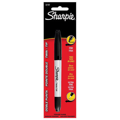 Sharpie Twin Tip Black Ultra Fine Tip Permanent Marker