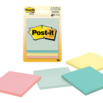 Post-it 3 in. W X 3 in. L Assorted Sticky Notes 4 pad