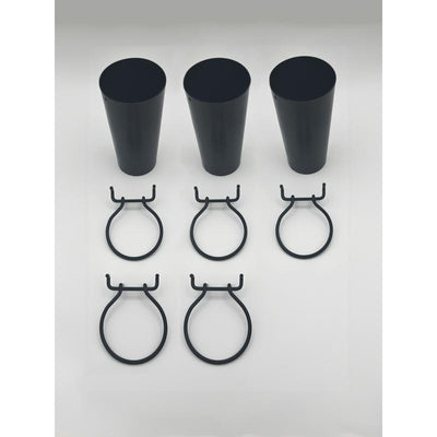 5 in. H X 3 in. W X 3 in. D Black Metal Tapered Cup Display