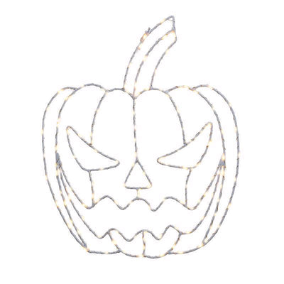 Celebrations Orange 155 ct 15 in. LED Prelit Illuminated Pumpkin Window Decor