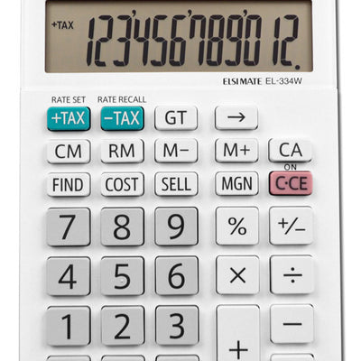 Sharp White 12 digit Solar Powered Calculator