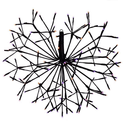 Celebrations Orange/Purple 20 in. LED Prelit Shimmering Sphere Halloween Decor