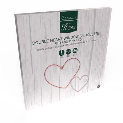 Celebrations Double Heart Silhouette Window Decor Metal