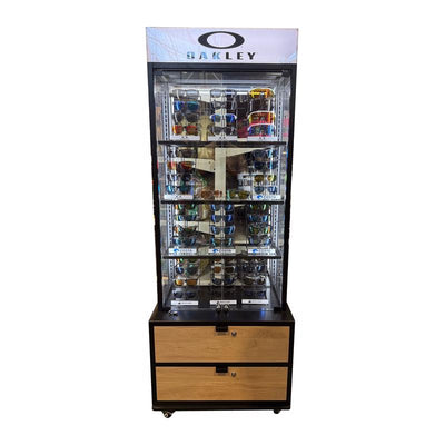 79 in. H X 28 in. W X 19 in. D Beige Wood Sunglass Display Display