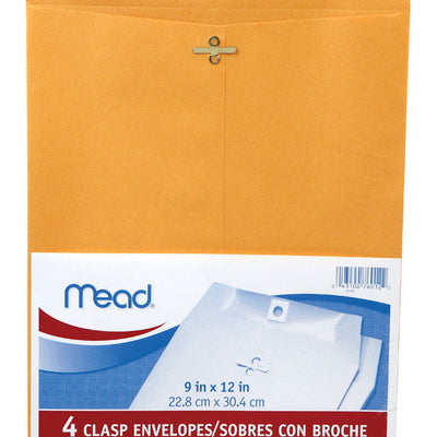Mead 9 in. W X 12 in. L Other Brown Envelopes 4 pk