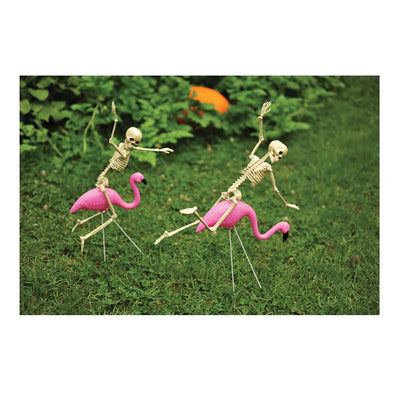 Fun World Flamingo Racer with Skeleton Halloween Decor