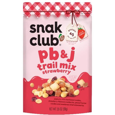 Snak Club Peanut Butter/Jelly/Strawberry Trail Mix 3.5 oz Bagged
