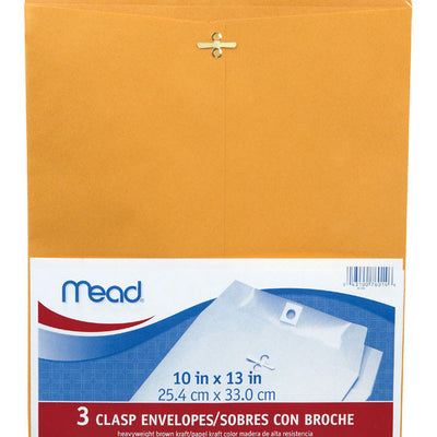 Mead 10 in. W X 13 in. L Other Brown Envelopes 3 pk