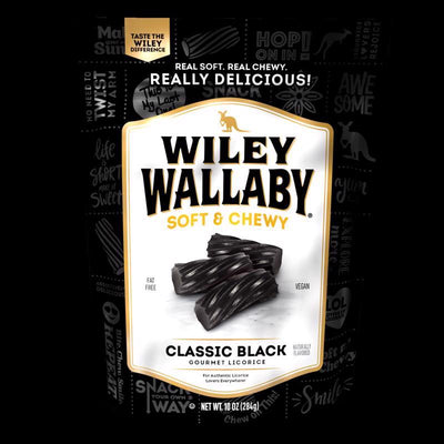 Wiley Wallaby Australian Style Gourmet Black Licorice 10 oz