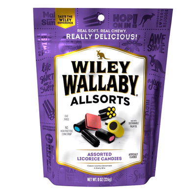 Wiley Wallaby Australian Style Allsorts Assorted Gourmet Licorice 8 oz