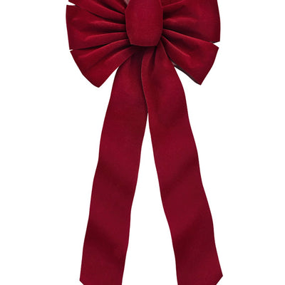 Holiday Trims Burgundy 7 Loop Christmas Bow 10 in.