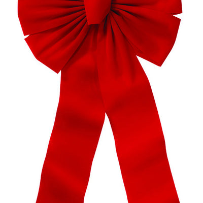 Holiday Trims Red 7 Loop Christmas Bow 14 in.