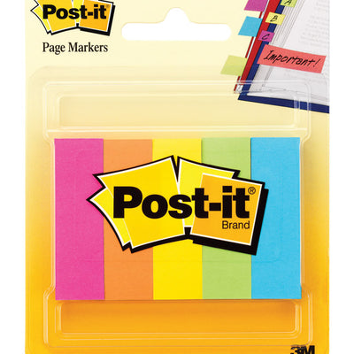 Post-it 0.5 in. W X 2 in. L Assorted Page Markers 5 pad
