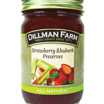 Dillman Farm All Natural Strawberry Rhubarb Preserves 16 oz Jar