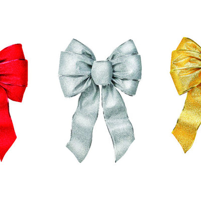 Holiday Trims Assorted 7 Loop Christmas Bow 8.5 in.