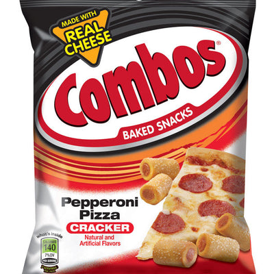 Combos Baked Snacks Pepperoni Pizza Crackers 6.3 oz Bagged