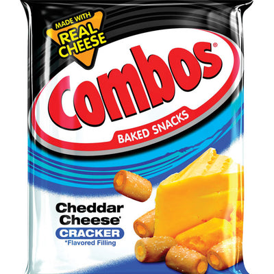 Combos Baked Snacks Cheddar Cheese Filled Crackers 6.3 oz Packet