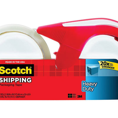 3M Scotch 1.88 in. W X 38.2 yd L Heavy-Duty Packaging Tape with Dispenser 2 pk