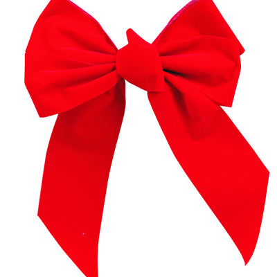 Holiday Trims Red 5 Loop Christmas Bow 10 in.