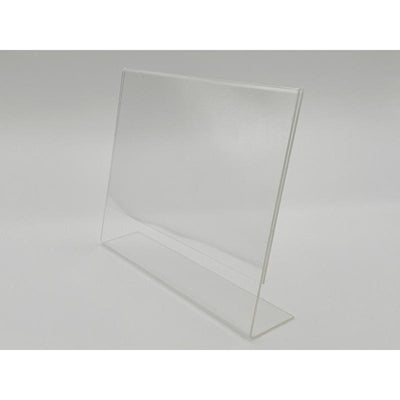 Clear Plastic Counter Slant Back Sign Holder 5-1/2 in. H X 1-7/16 in. W X 7-1/2 in. L