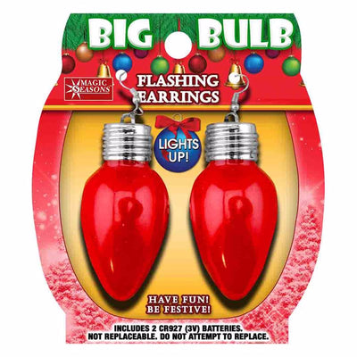 Magic Seasons Christmas Big Bulb Flashing Earrings Plastic