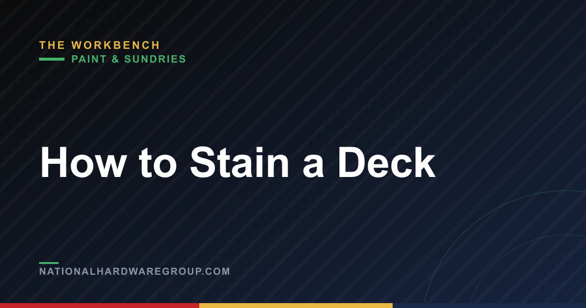 How to Stain a Deck
