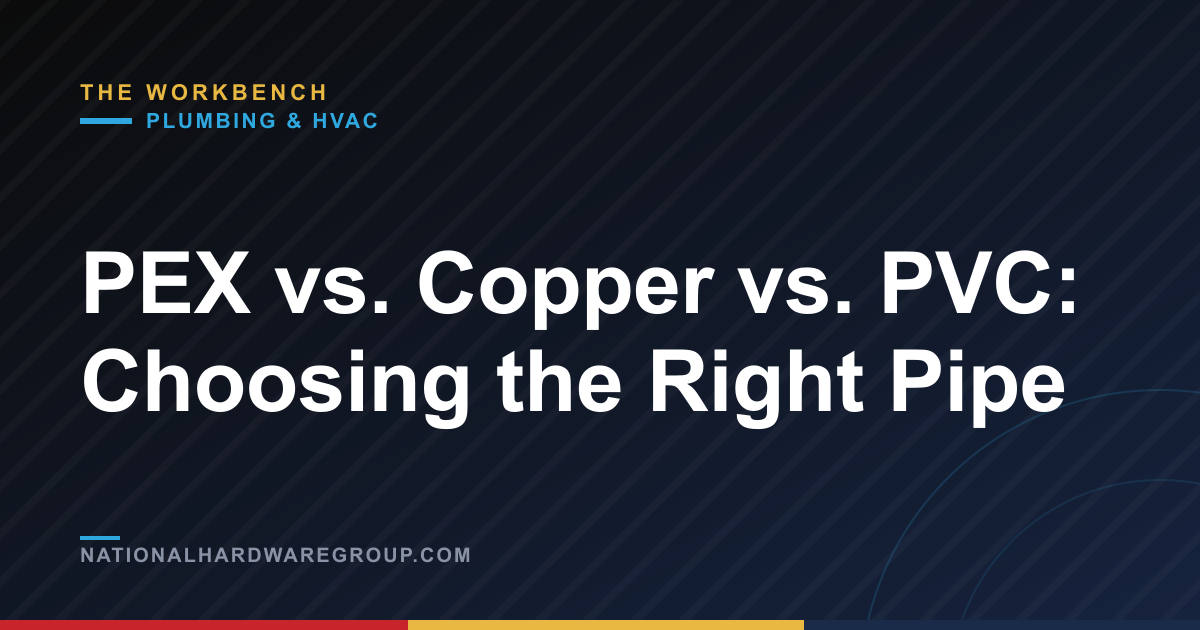 PEX vs. Copper vs. PVC: Choosing the Right Pipe