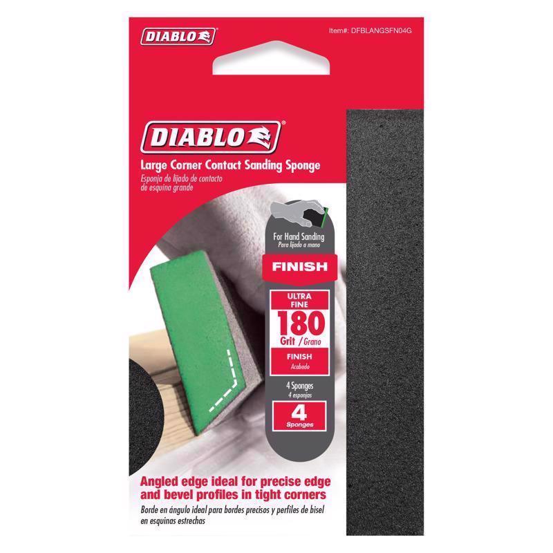 Diablo 5 in. L X 3 in. W X 1 in. 180 Grit Ultra Fine Angled Corner Sanding Sponge