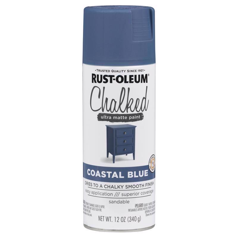 Rust-Oleum Chalked Matte Coastal Blue Chalky Finish Paint 12 oz