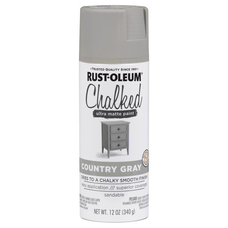 Rust-Oleum Chalked Matte Country Gray Chalky Finish Paint 12 oz