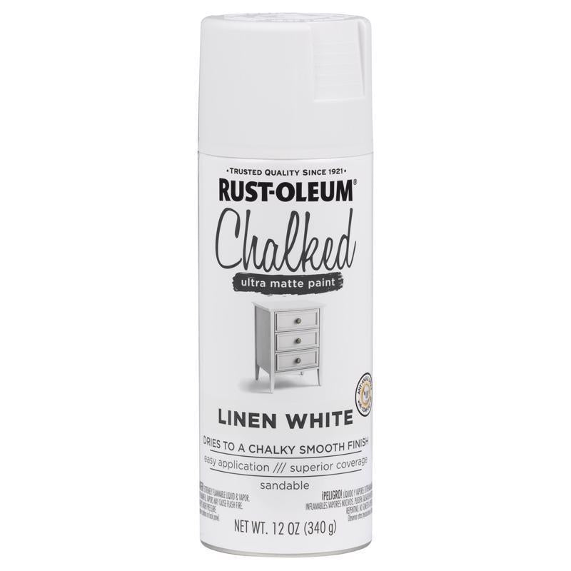 Rust-Oleum Chalked Matte Linen White Chalky Finish Paint 12 oz
